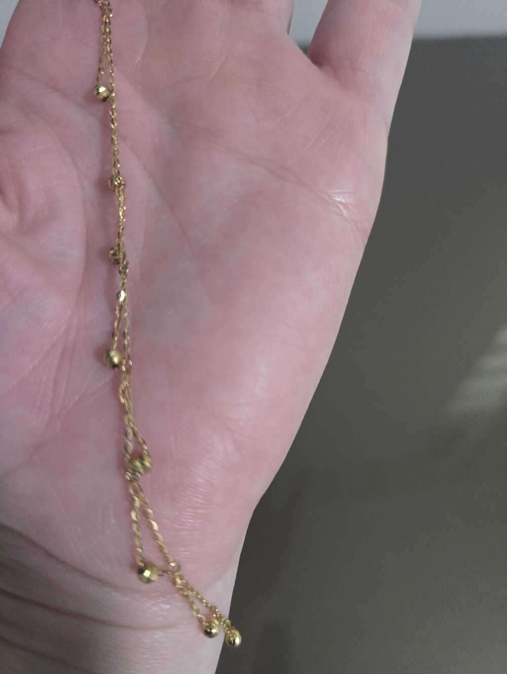 14 K Gold Teardrop Beaded Chain Necklace - Women's Jewelry - Picture 5 of 14